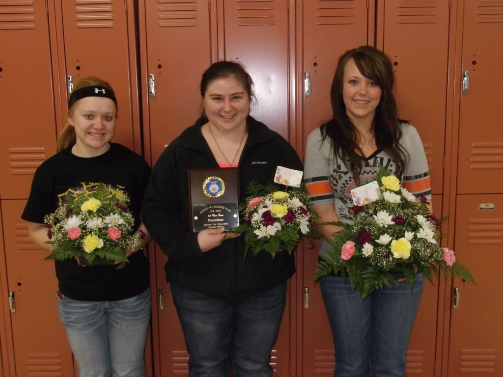 First Place Floriculture Team with their arrangements and their plaques
